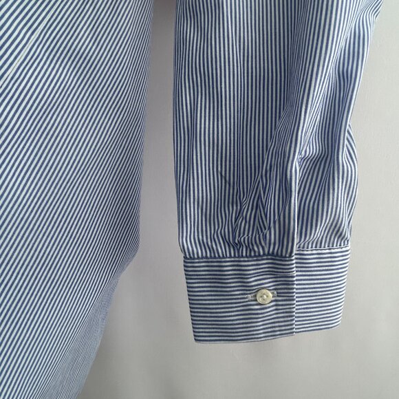 Zara Preppy Varsity Blue Pinstripe shirt – Women’s Medium M - Picture 5 of 13